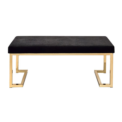 Black Gold Fabric Metal Bedroom Bench