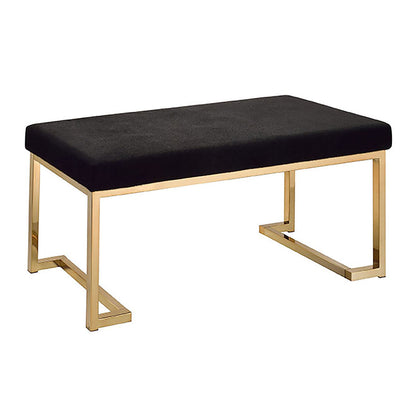 Black Gold Fabric Metal Bedroom Bench