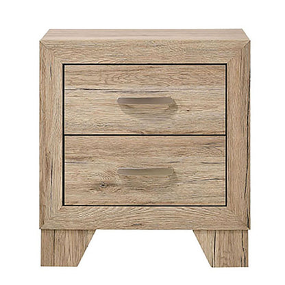 Natural 2-Drawer Nightstand - Rustic Bedroom Storage
