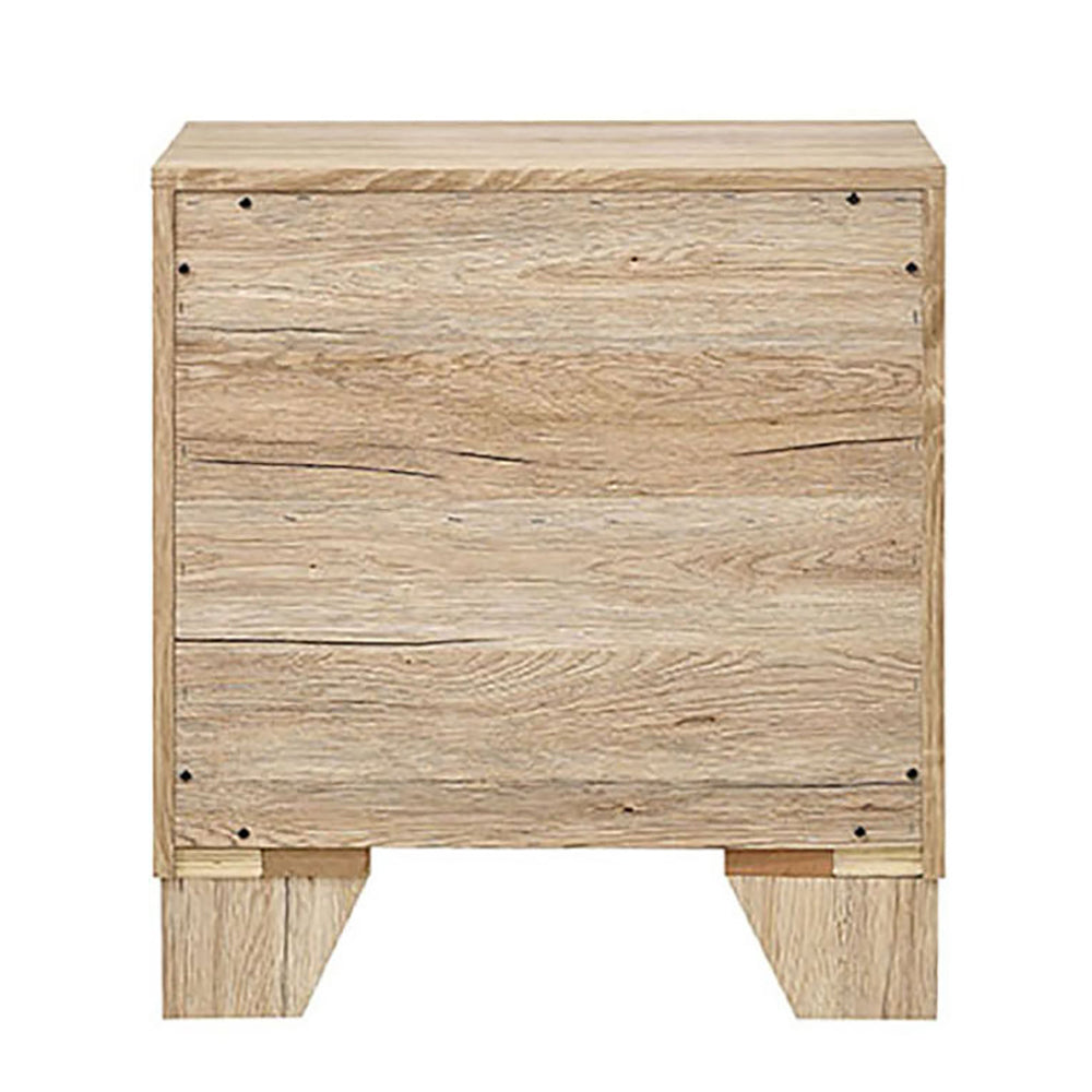 Natural 2-Drawer Nightstand - Rustic Bedroom Storage