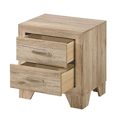 Natural 2-Drawer Nightstand - Rustic Bedroom Storage