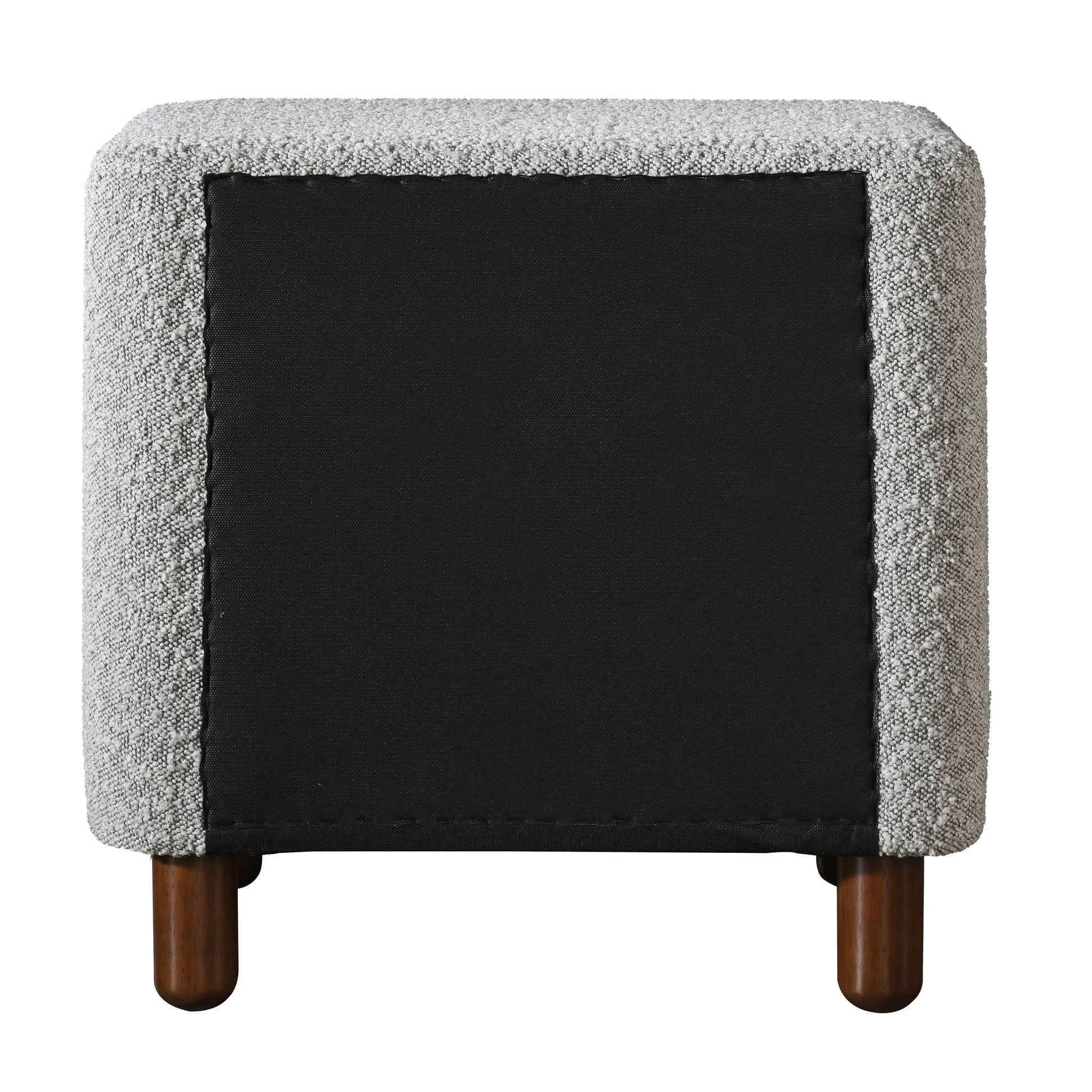Grey Rectangle Nightstand with 2 Drawers