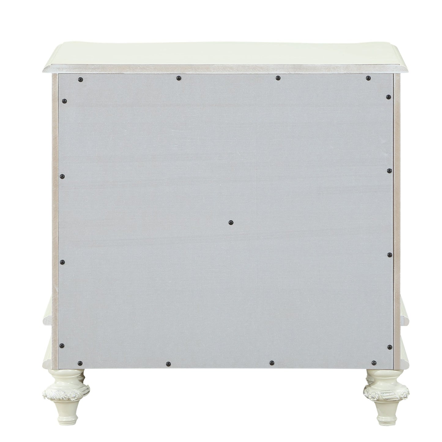 Ivory Wood 2-Drawer Nightstand for Bedroom Storage