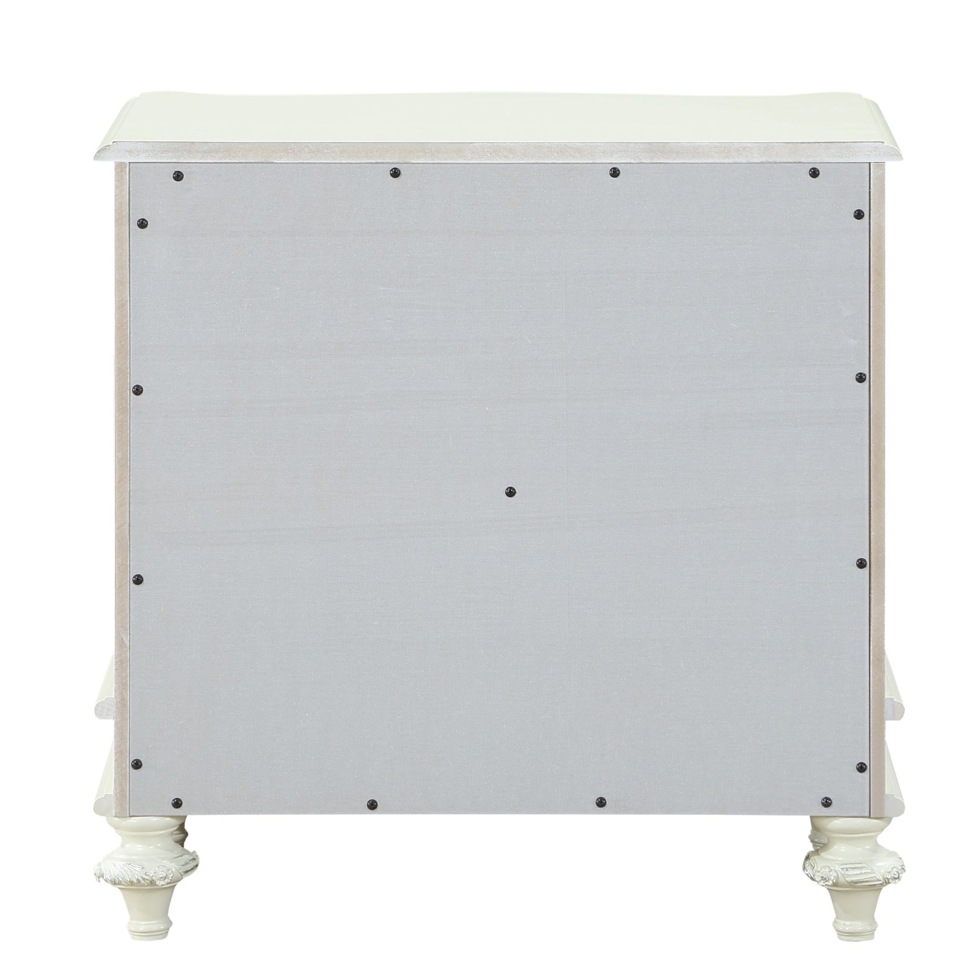 Ivory Wood 2-Drawer Nightstand for Bedroom Storage