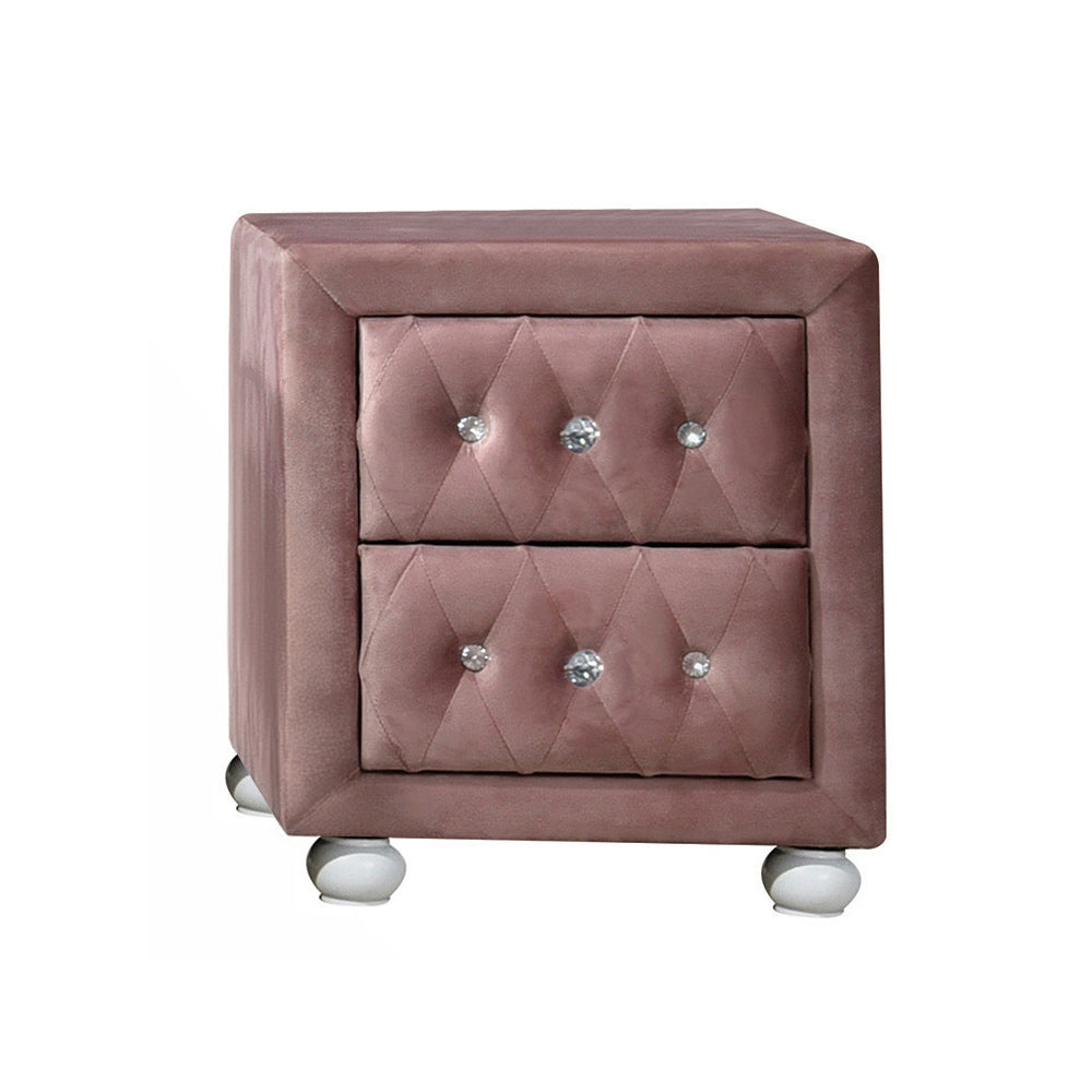 Pink 2-Drawer Nightstand - Storage & Comfort
