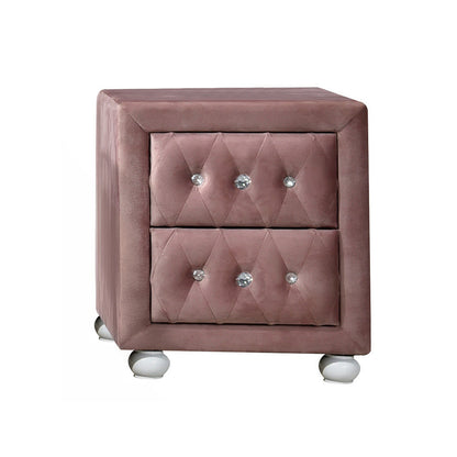 Pink 2-Drawer Nightstand - Storage & Comfort