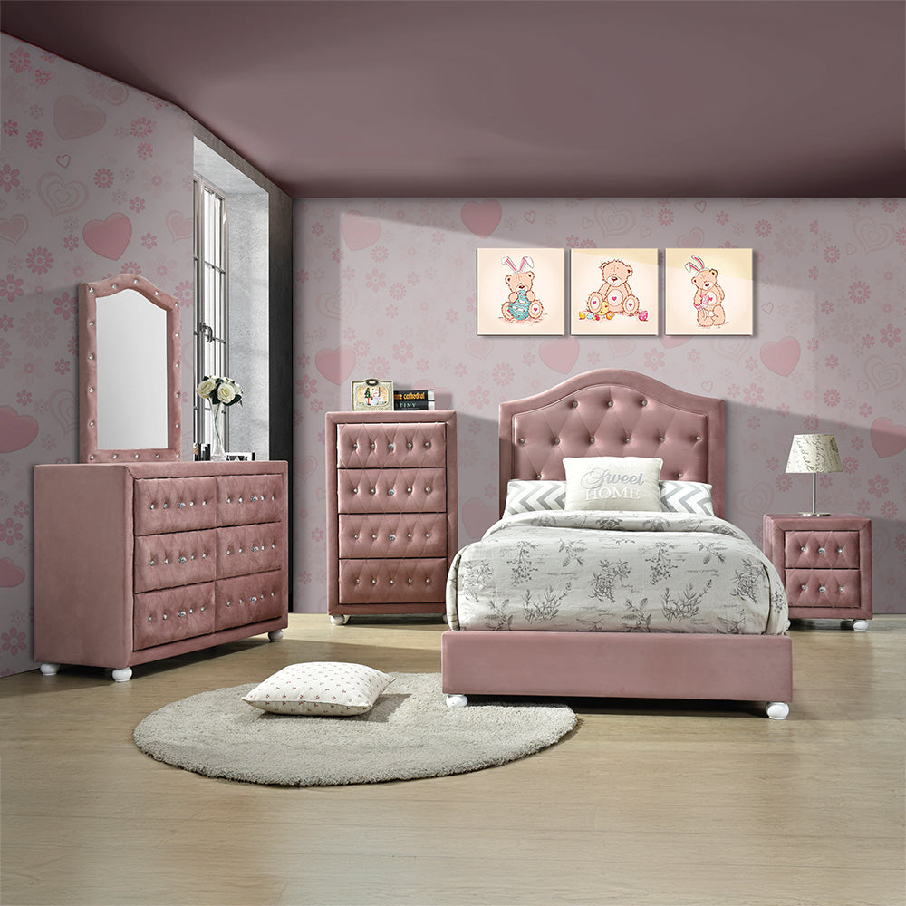 Pink 2-Drawer Nightstand - Storage & Comfort