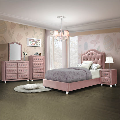 Pink 2-Drawer Nightstand - Storage & Comfort