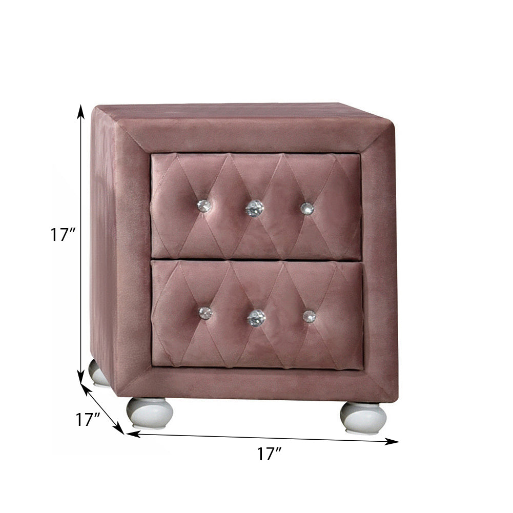 Pink 2-Drawer Nightstand - Storage & Comfort