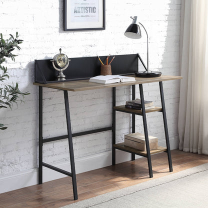 Oak Writing Desk with 2 Shelves - Office Desk