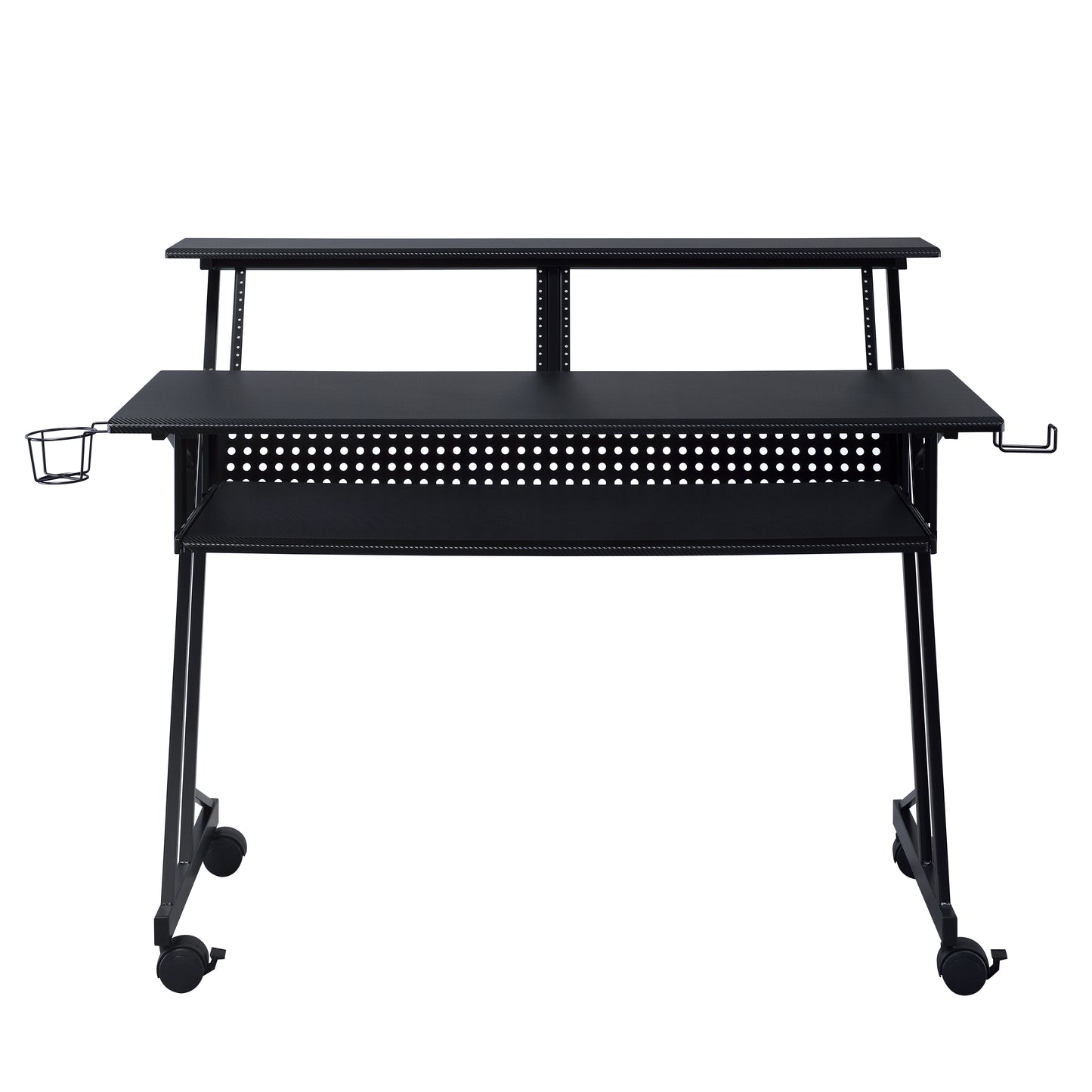 Black Music Recording Studio Desk with Keyboard Tray - Work From Home Office Desk