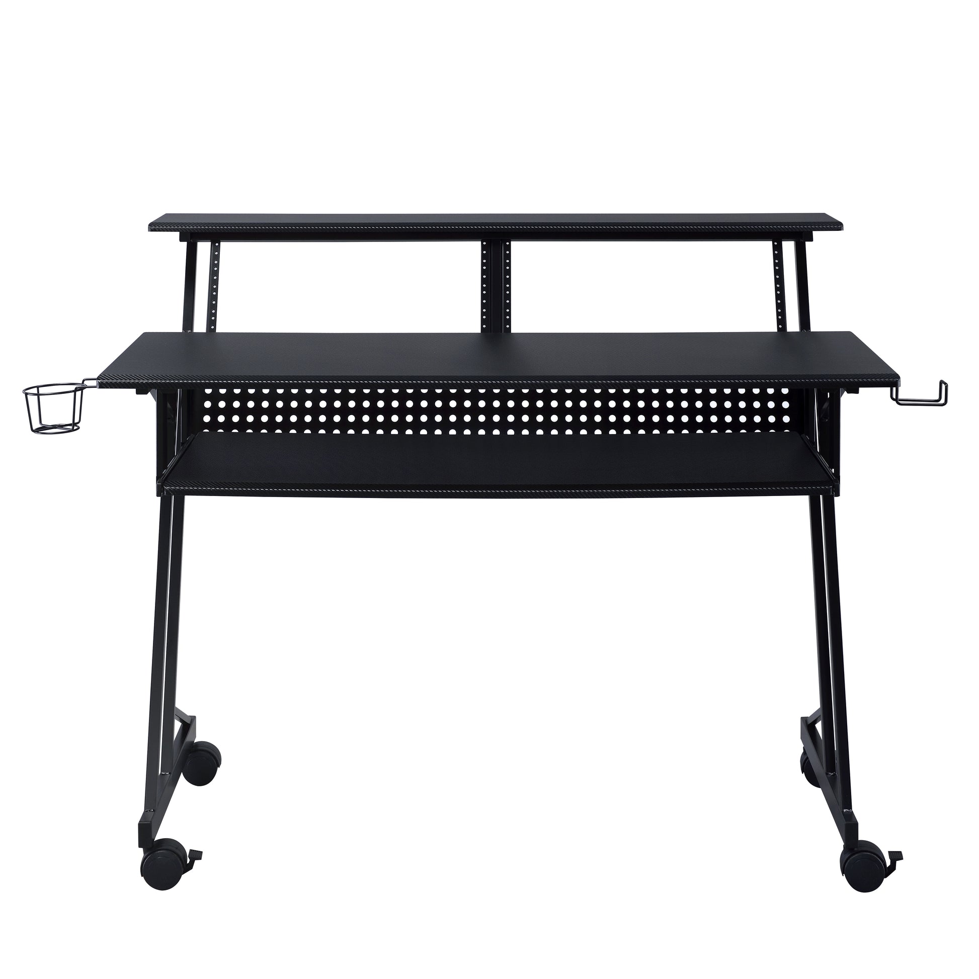 Black Music Recording Studio Desk with Keyboard Tray - Work From Home Office Desk
