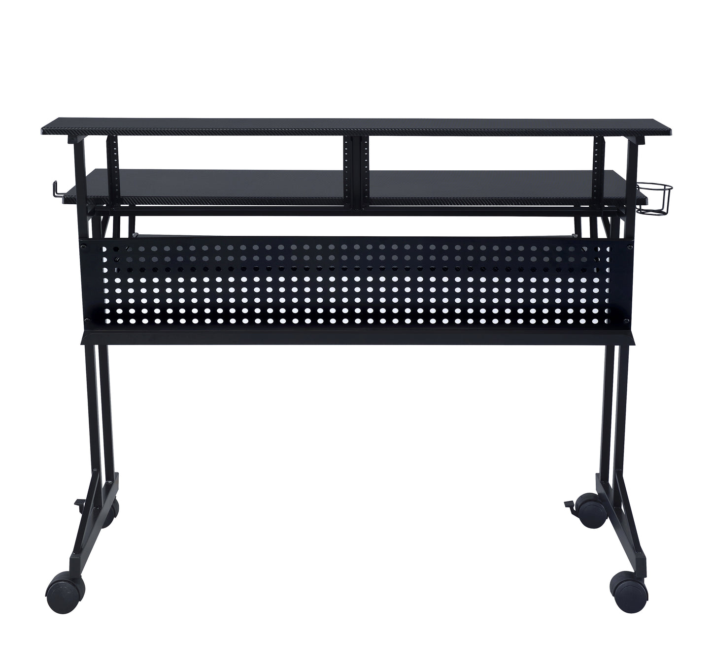 Black Music Recording Studio Desk with Keyboard Tray - Work From Home Office Desk