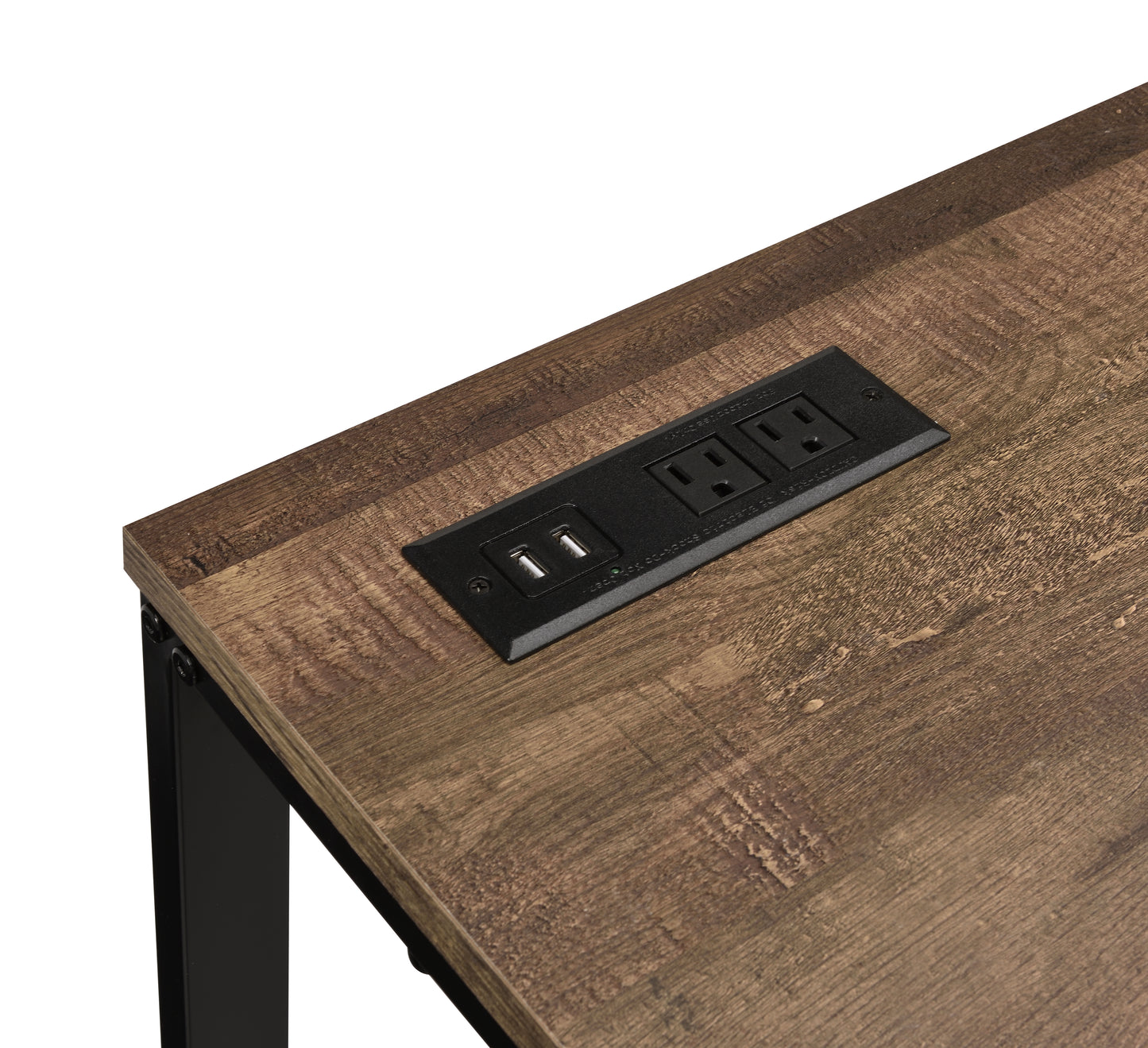 Walnut Black Computer Desk - Rectangular Office Desk