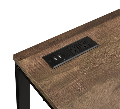 Walnut Black Computer Desk - Rectangular Office Desk