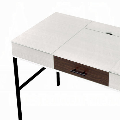 Industrial Wood Metal Writing Desk with USB Charging for Office for Home Office