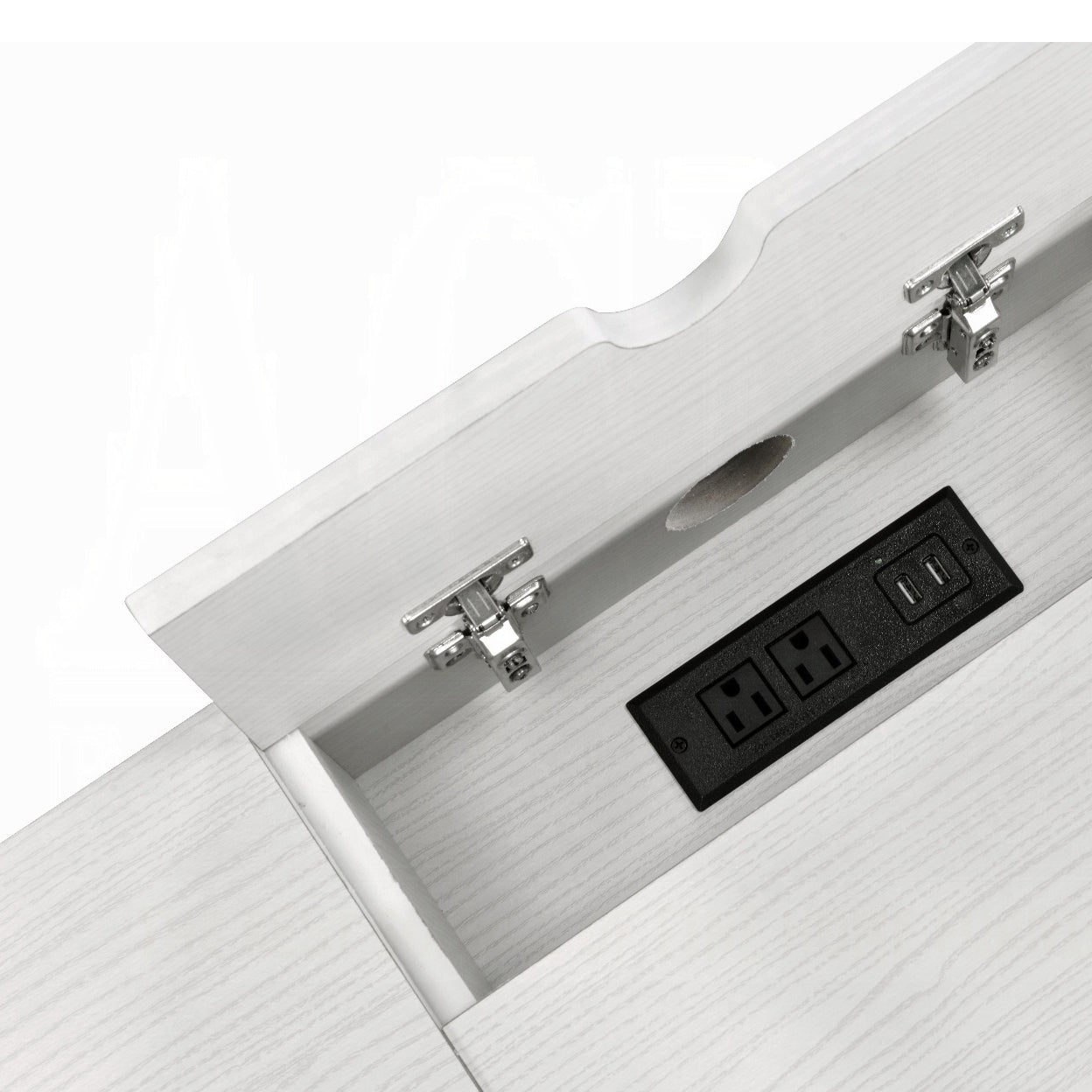Industrial Wood Metal Writing Desk with USB Charging for Office for Home Office