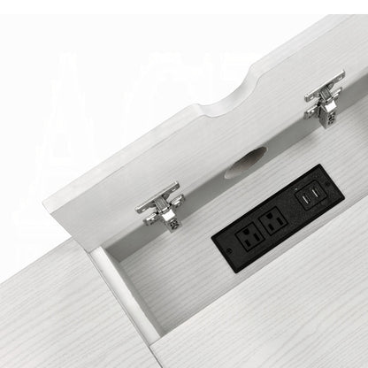 Industrial Wood Metal Writing Desk with USB Charging for Office for Home Office
