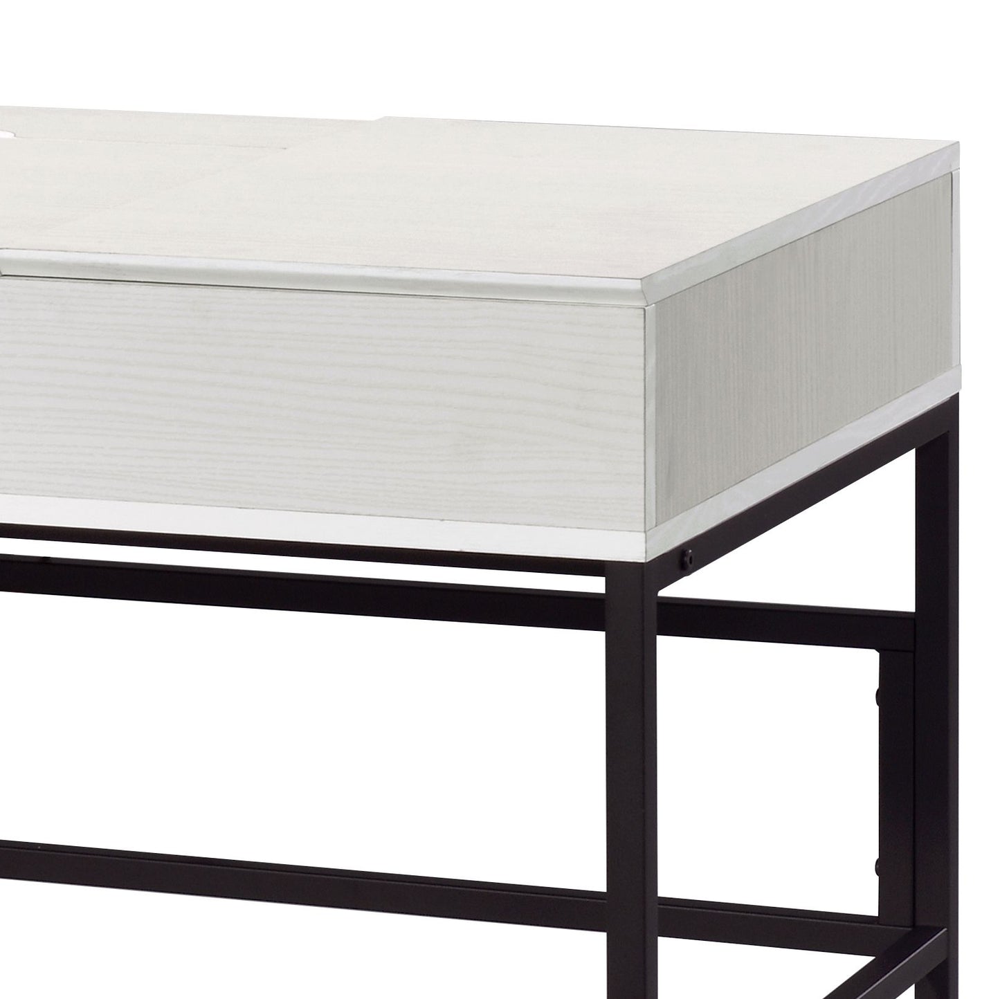Industrial Wood Metal Writing Desk with USB Charging for Office for Home Office