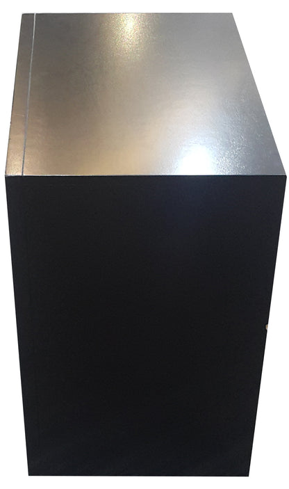 Black 3-Drawer Rectangle Nightstand with Storage for Bedroom