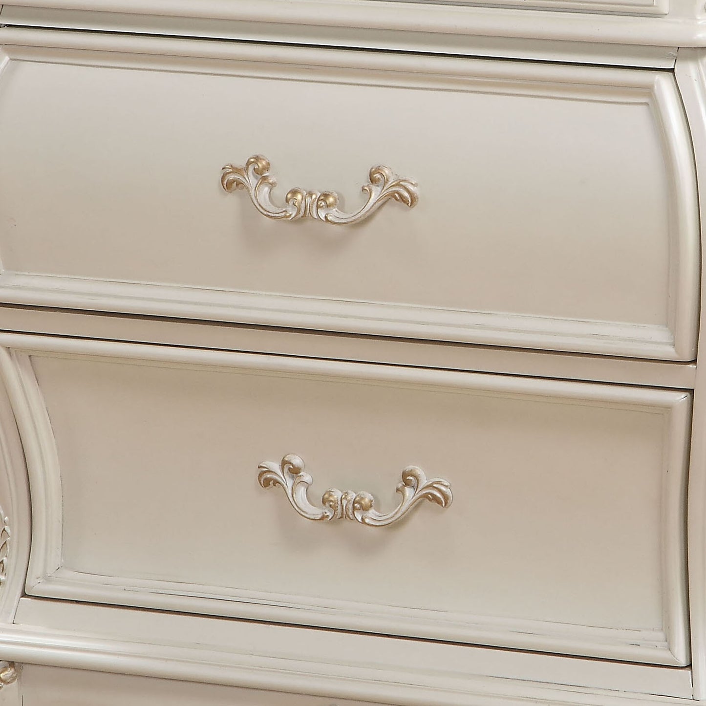 White Rectangle Nightstand with 2 Drawers