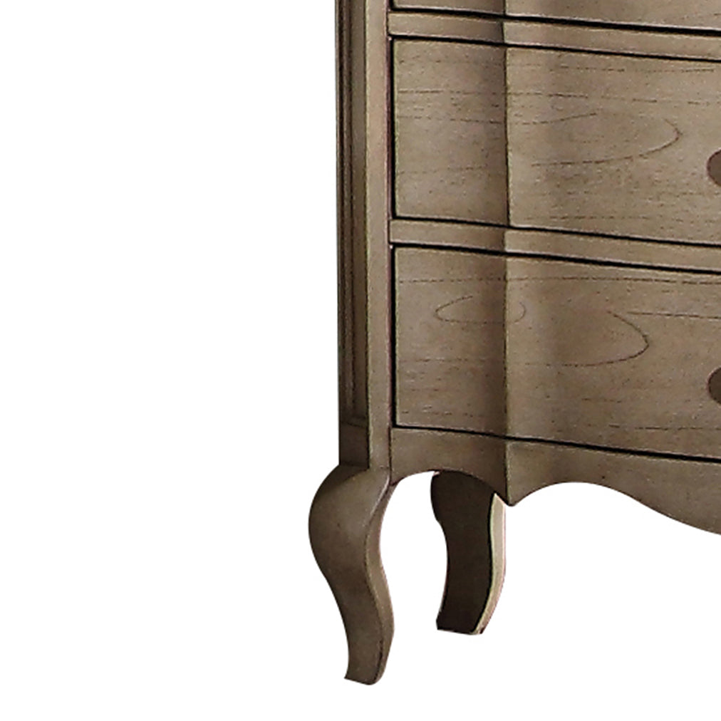 Taupe 3-Drawer Solid Wood Nightstand - Bedroom Storage