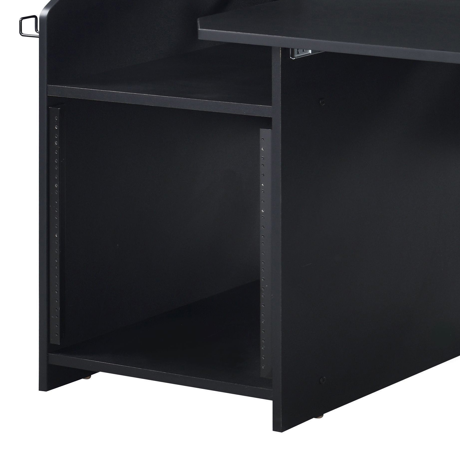 Black Music Desk with Keyboard Tray - Office Computer Desk