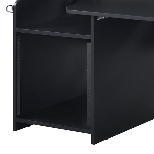 Black Music Desk with Keyboard Tray - Office Computer Desk