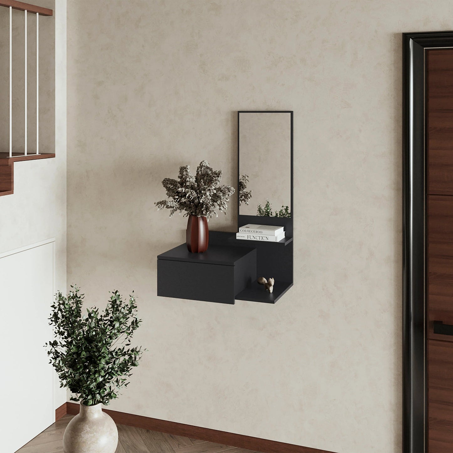 Wenge Floating Vanity with Included Mirror