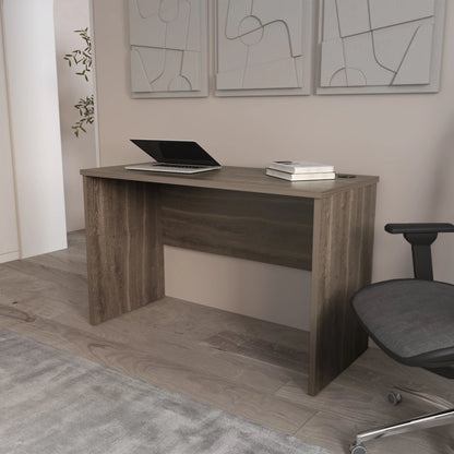 Dark Walnut Minimalist Home Office Work Desk with Cable Management