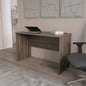Dark Walnut Minimalist Home Office Work Desk with Cable Management