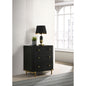 Anser Black 3-drawer Nightstand