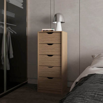 Natural Oak 5-Drawer Dresser for Nurseries and Bedrooms – Modern Space-Saving Storage