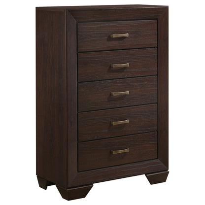 Dark Brown 5-Drawer Dresser - Bedroom Storage