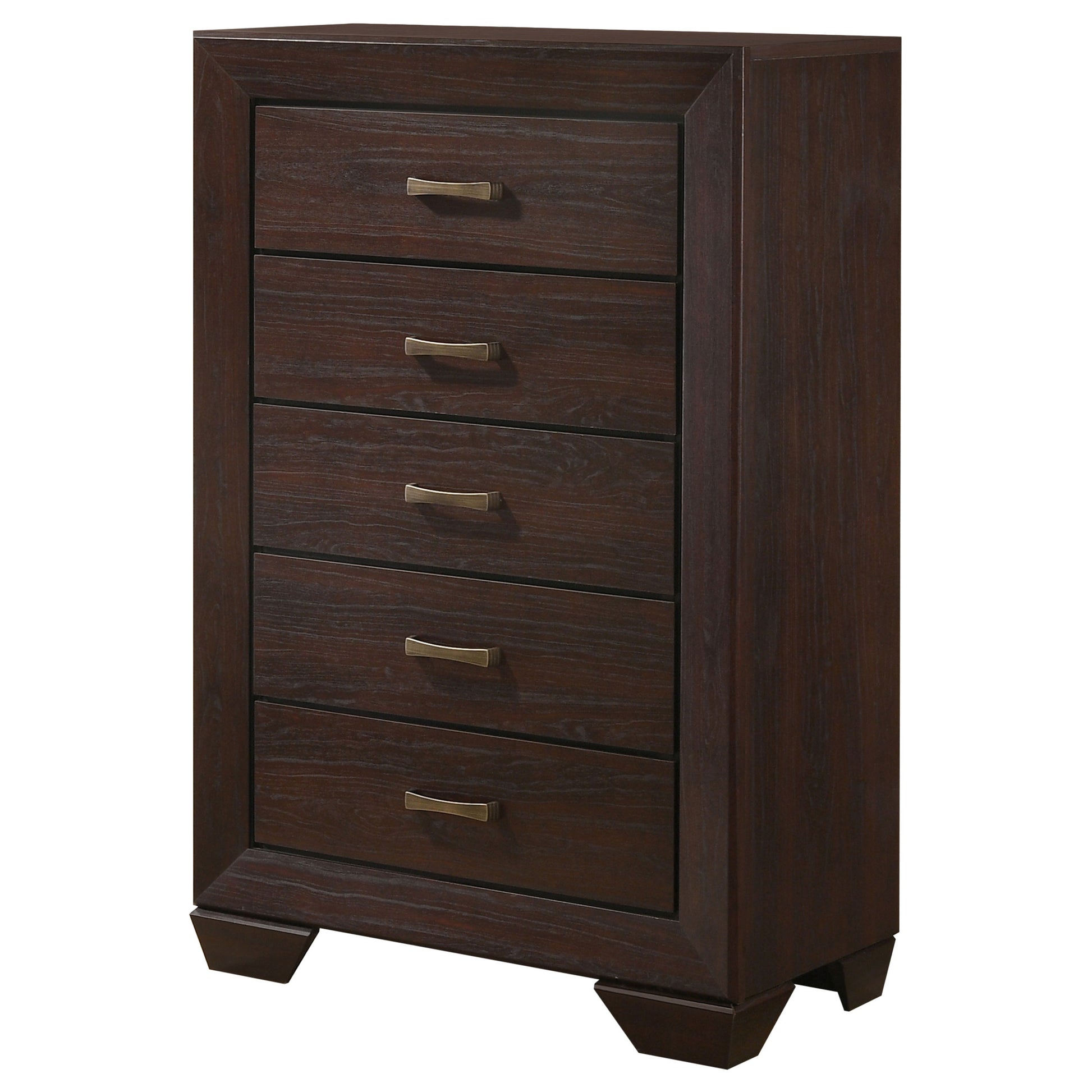 Dark Brown 5-Drawer Dresser - Bedroom Storage
