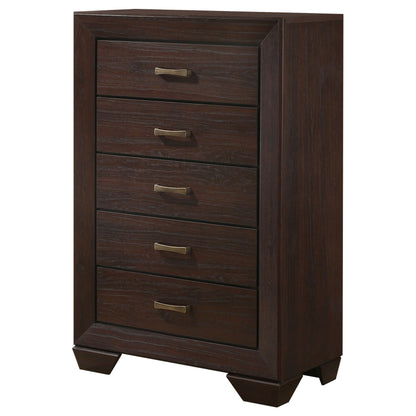 Dark Brown 5-Drawer Dresser - Bedroom Storage
