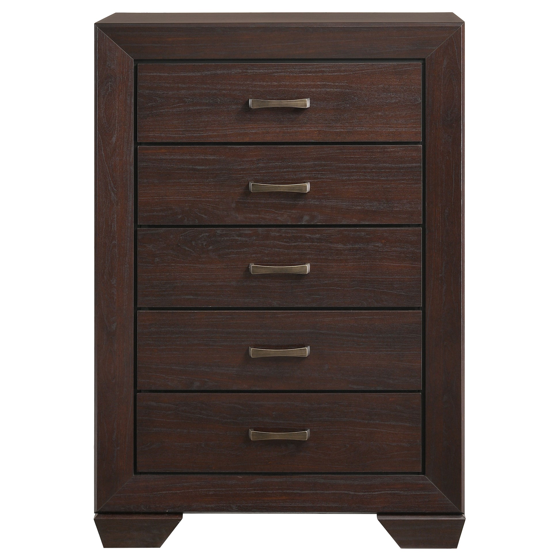 Dark Brown 5-Drawer Dresser - Bedroom Storage