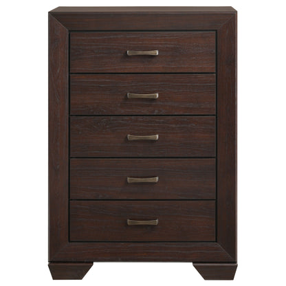 Dark Brown 5-Drawer Dresser - Bedroom Storage