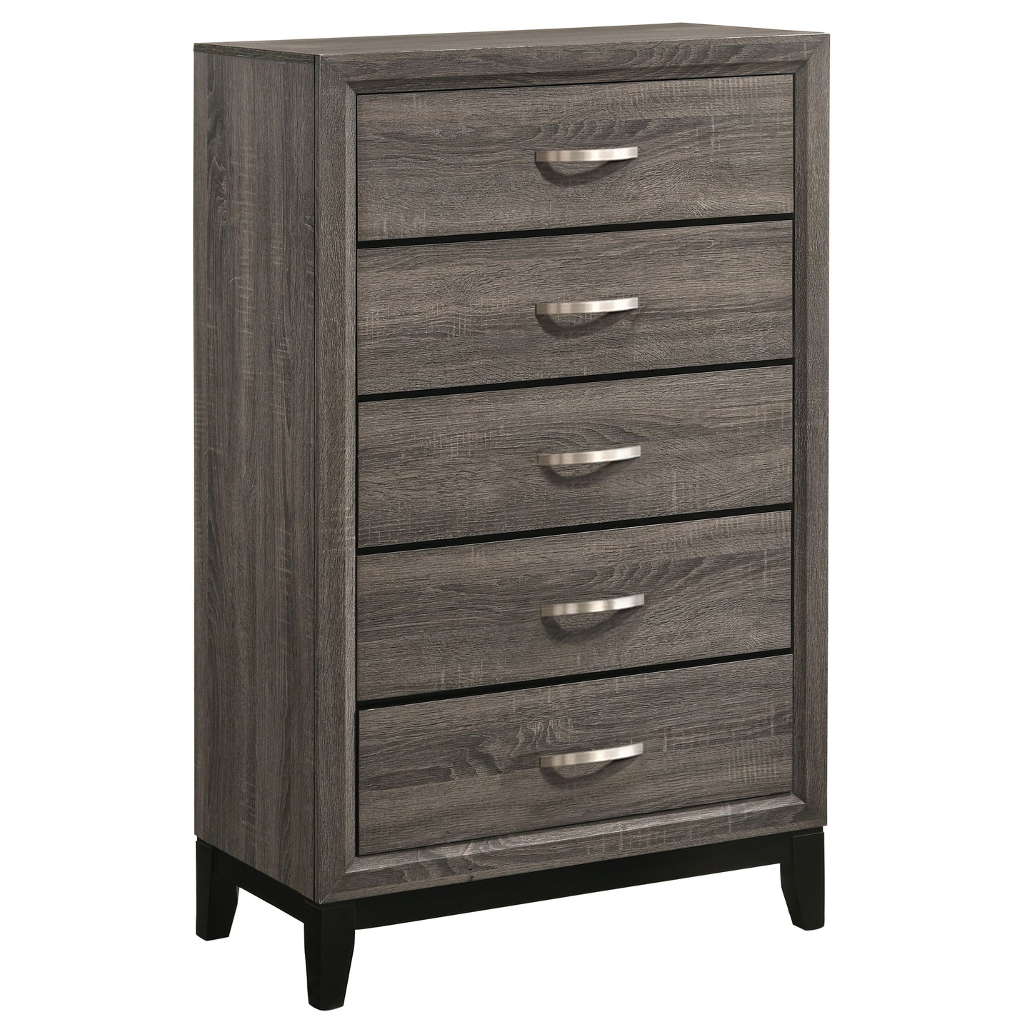 Gregory Grey Oak 5-Drawer Chest - Stylish Bedroom Storage