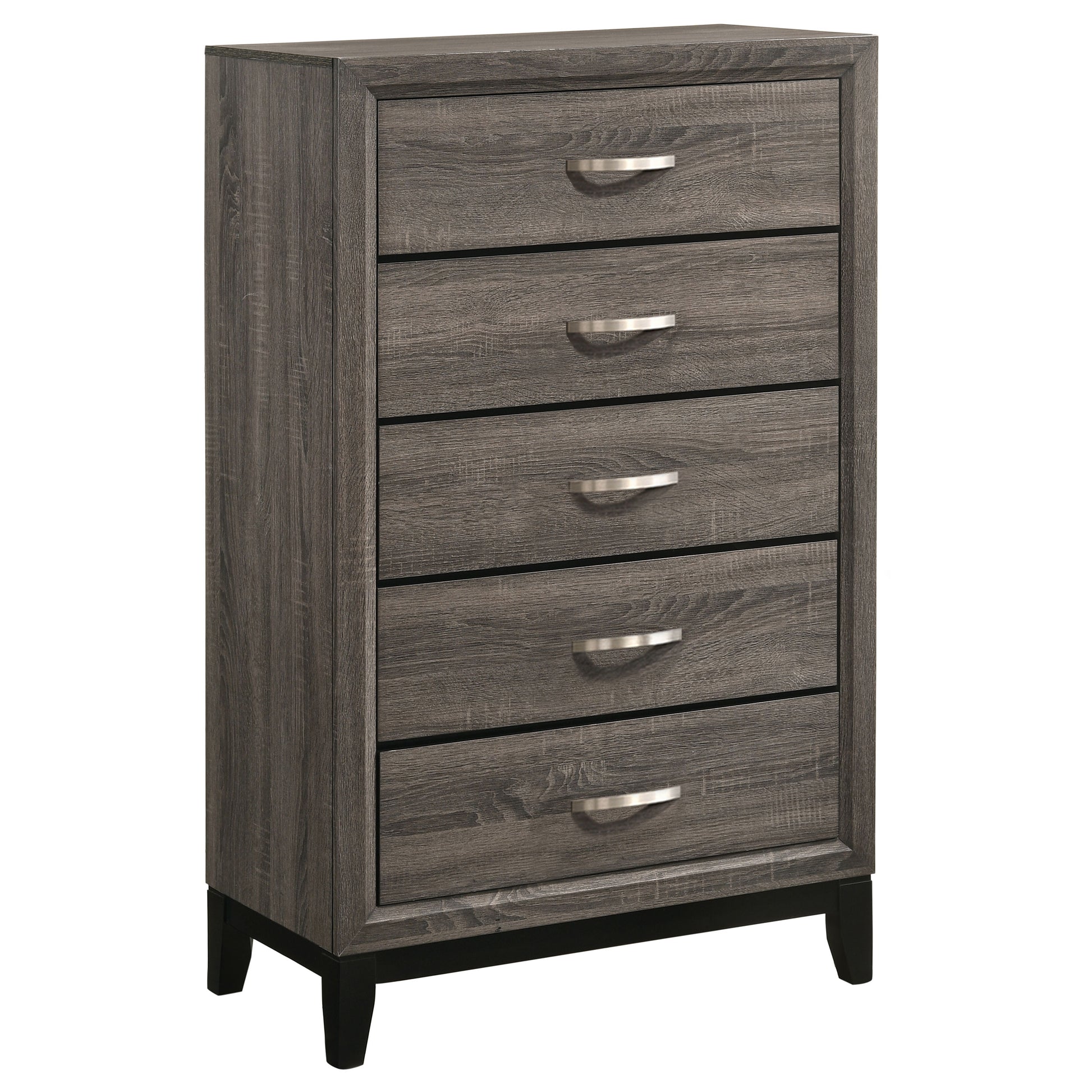 Gregory Grey Oak 5-Drawer Chest - Stylish Bedroom Storage