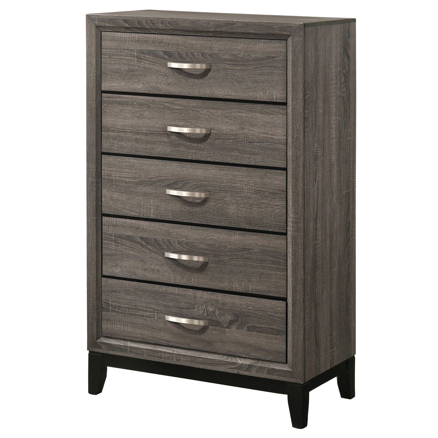 Gregory Grey Oak 5-Drawer Chest - Stylish Bedroom Storage