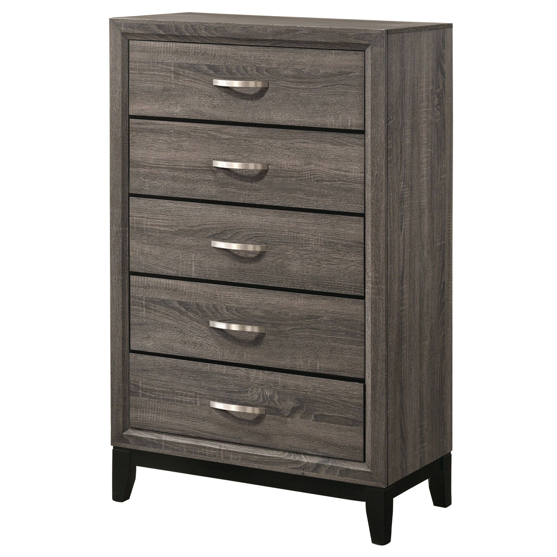 Gregory Grey Oak 5-Drawer Chest - Stylish Bedroom Storage