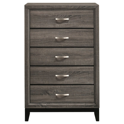 Gregory Grey Oak 5-Drawer Chest - Stylish Bedroom Storage