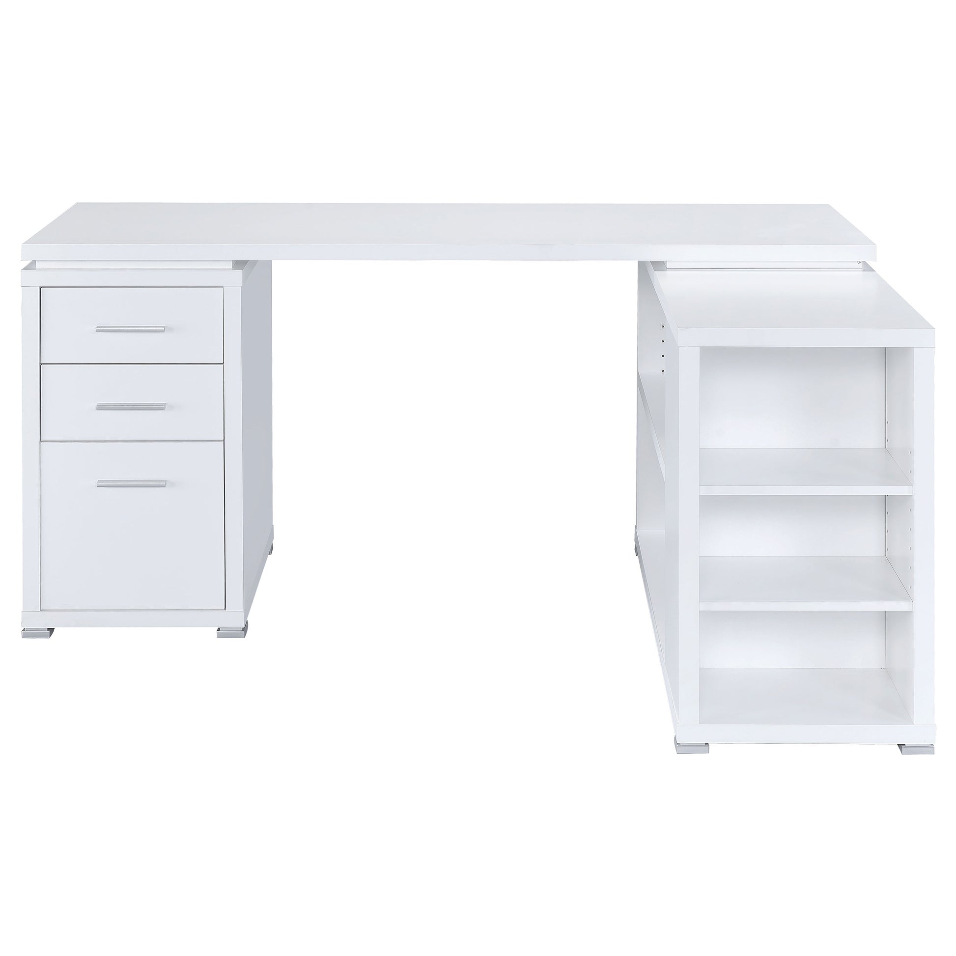 Tona White Driftwood 3-Drawer L-Shape Computer Desk - Home Office Storage