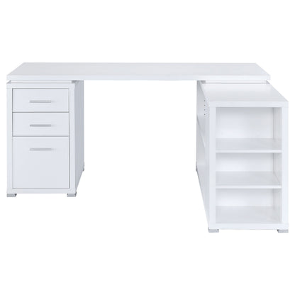 Tona White Driftwood 3-Drawer L-Shape Computer Desk - Home Office Storage