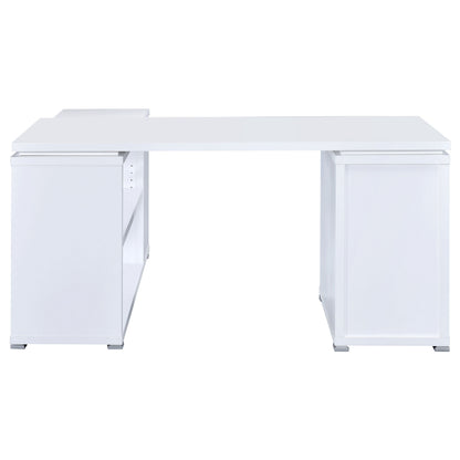 Tona White Driftwood 3-Drawer L-Shape Computer Desk - Home Office Storage