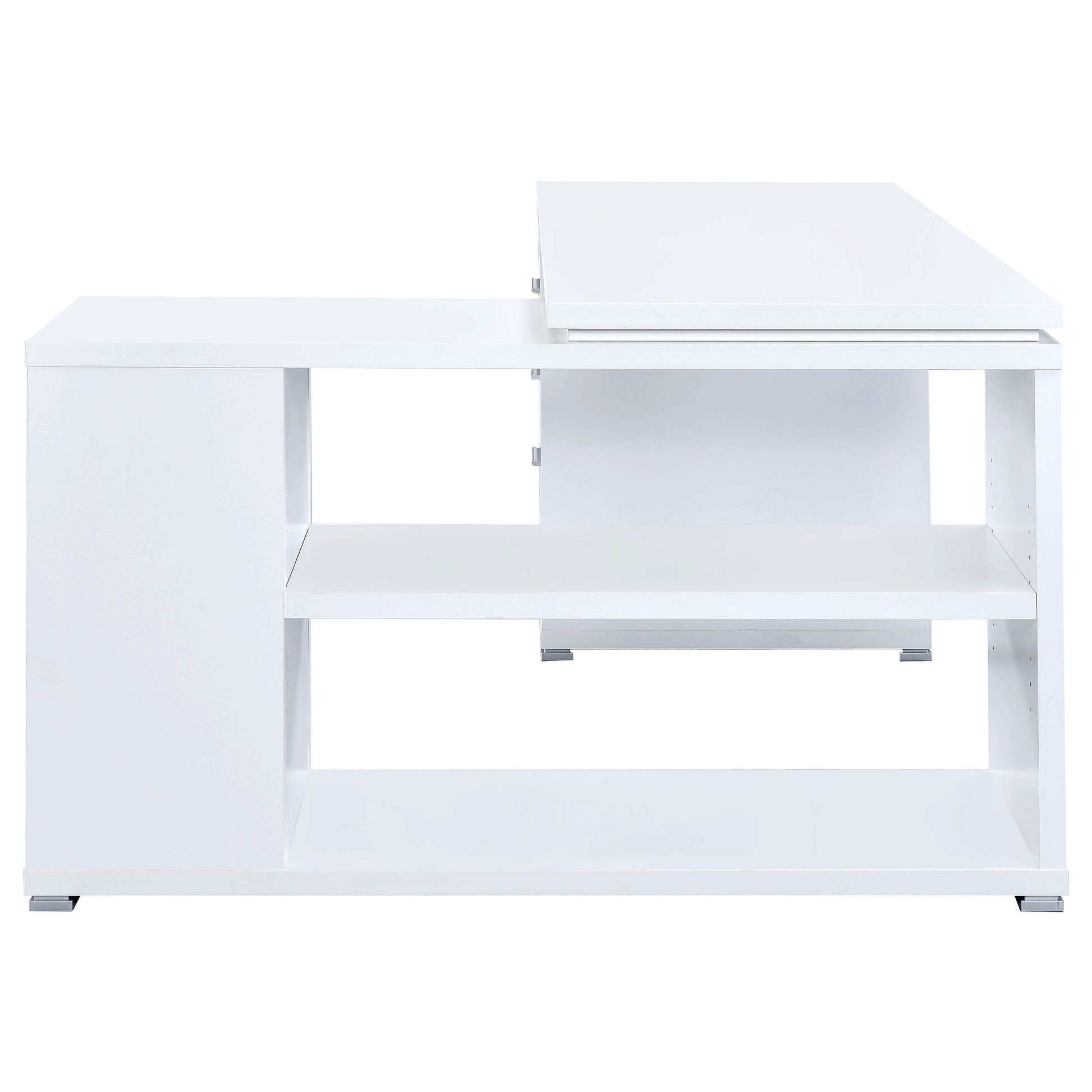 Tona White Driftwood 3-Drawer L-Shape Computer Desk - Home Office Storage