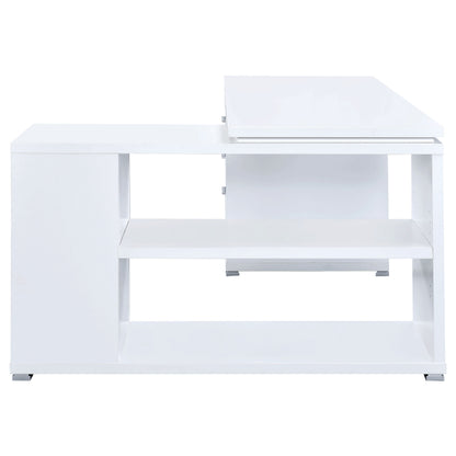 Tona White Driftwood 3-Drawer L-Shape Computer Desk - Home Office Storage