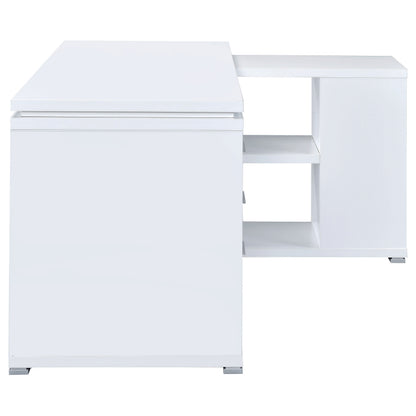 Tona White Driftwood 3-Drawer L-Shape Computer Desk - Home Office Storage