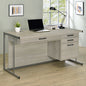 Brisley Whitewashed Grey and Gunmetal Sled Base Office Desk